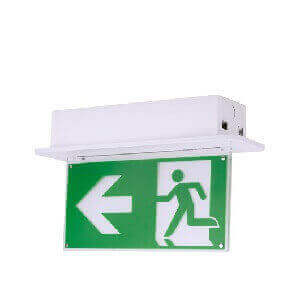 Recessed EXIT sign