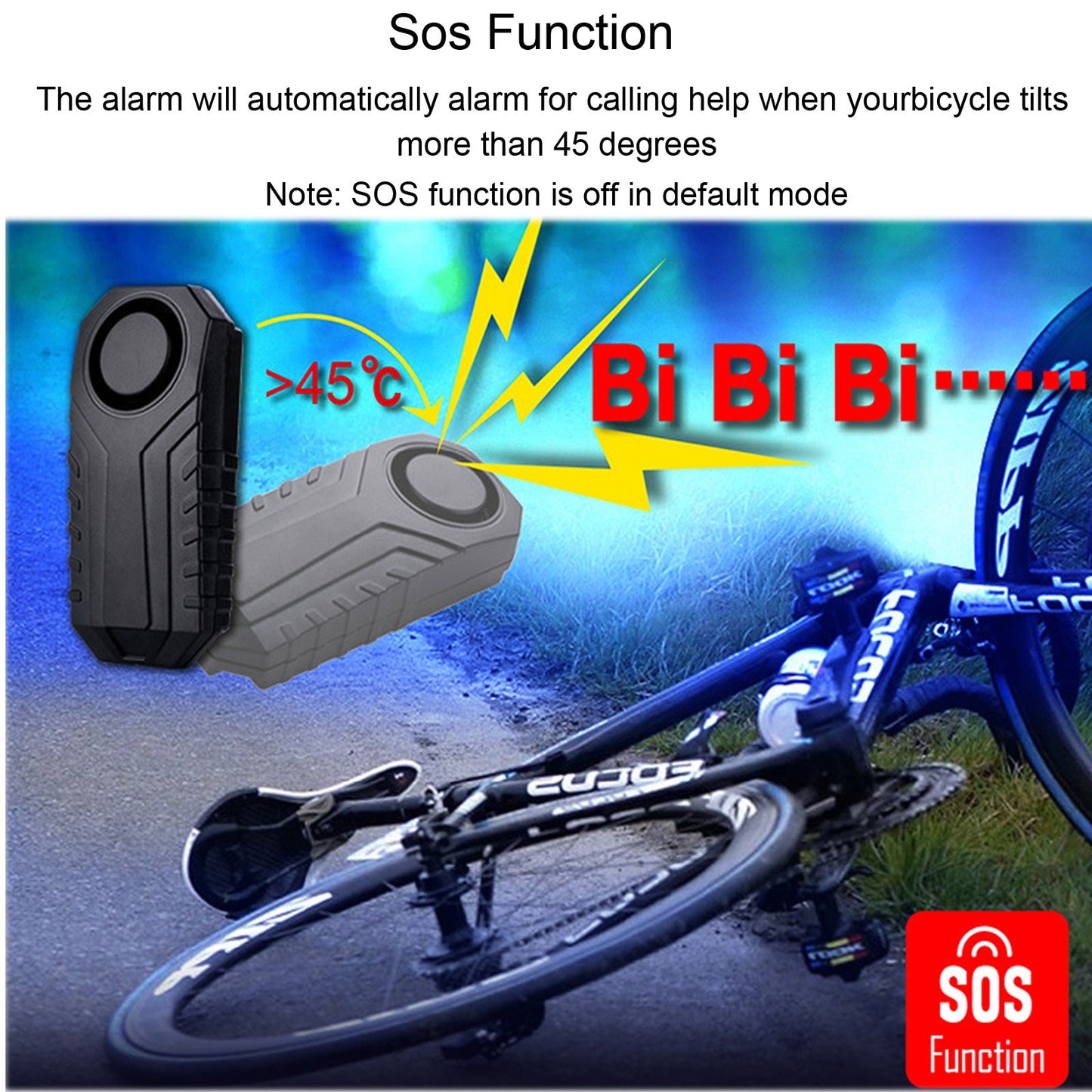 YASONG Bike Alarm Wireless 113dB Loud Anti-Theft Vibration Motorcycle Bicycle Alarm Waterproof Vehicle Security Vibration Sensor Alarm System for Vehicle&Car&Trailer (2 Pack)