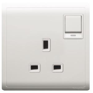 Schneider 13A 250V 1 Gang Switched Socket with Neon and Dual Earth Terminal - DELIGHT OptoElectronics Pte. Ltd