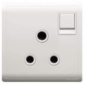 Schneider 15A 250V 1 Gang 3 Round Pin Switched Socket - DELIGHT OptoElectronics Pte. Ltd