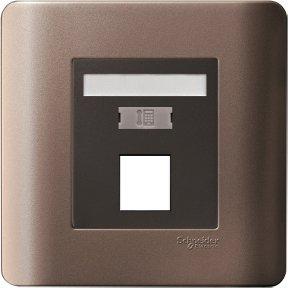 Schneider 1G Wallplate w/o Modular Jack, Silver Bronze - DELIGHT OptoElectronics Pte. Ltd