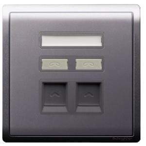 Schneider 2 Gang Shuttered Keystone Wallplate - DELIGHT OptoElectronics Pte. Ltd