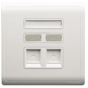 Schneider 2 Gang Shuttered Keystone Wallplate - DELIGHT OptoElectronics Pte. Ltd