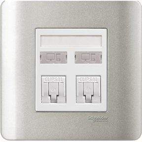 Schneider 2G Data Outlet CAT6 w/Integrated SH - DELIGHT OptoElectronics Pte. Ltd