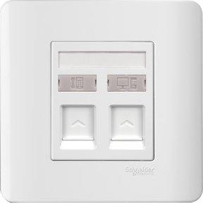 Schneider 2G Shuttered Wallplate w/o Modular Jack - DELIGHT OptoElectronics Pte. Ltd