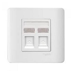 Schneider 2G TEL+Data Outlet CAT5e, SHD Wallplate - DELIGHT OptoElectronics Pte. Ltd