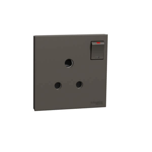 Schneider AvatarOn C, 15A 250V, 1 gang, 3 round pin, Switched socket, - DELIGHT OptoElectronics Pte. Ltd