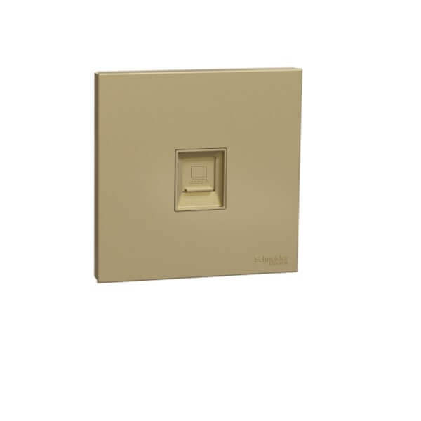 Schneider AvatarOn C, Telephone socket, keystone on shuttered wallplate, - DELIGHT OptoElectronics Pte. Ltd