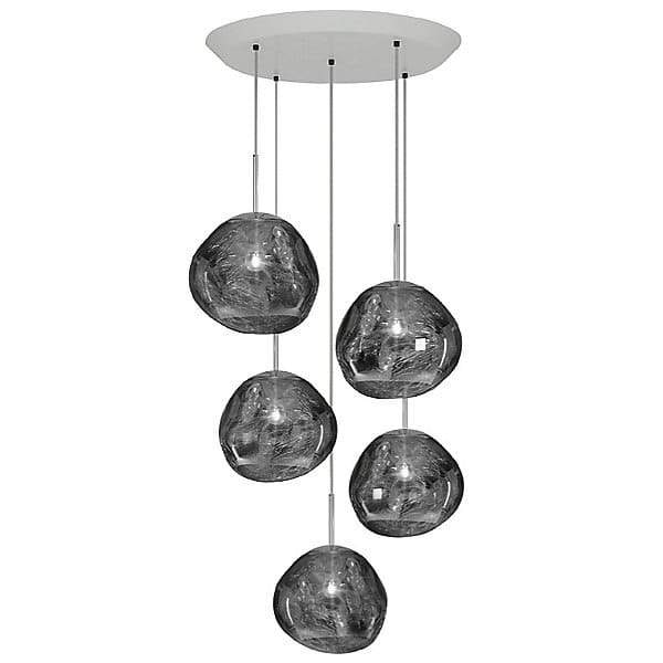Y1 Home Decore Chrome [USA] Front Tom Dixon Melt Mini Round Multi-Light Pendant Light