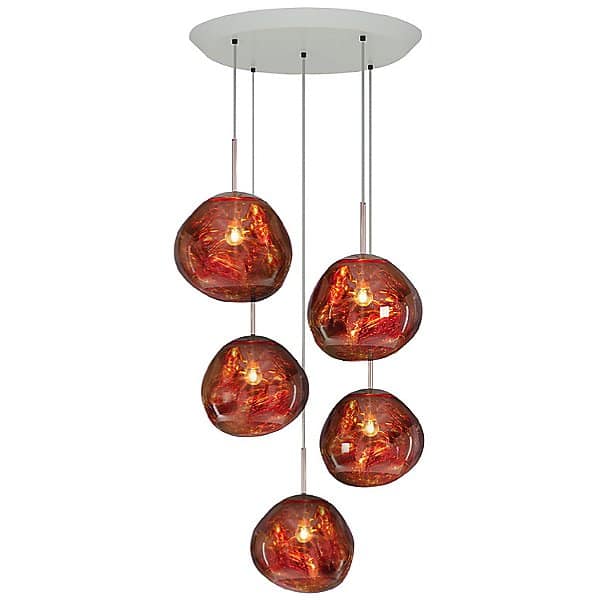 Y1 Home Decore Copper [USA] Front Tom Dixon Melt Mini Round Multi-Light Pendant Light
