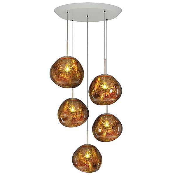 Y1 Home Decore Gold [USA] Front Tom Dixon Melt Mini Round Multi-Light Pendant Light