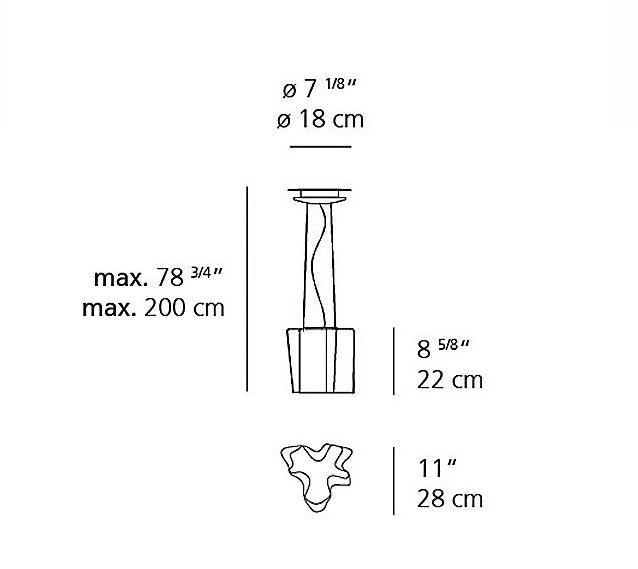 Y1 Home Decore [USA] Artemide Gerhard Reichert, Michele De Lucchi Logico Mini Single Pendant Light