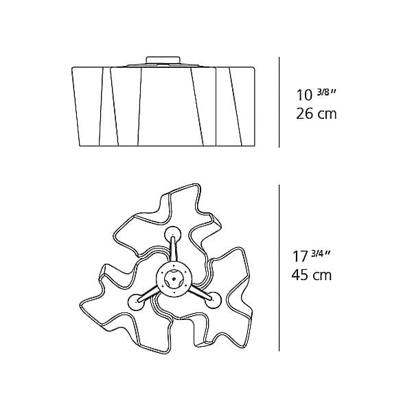 Y1 Home Decore [USA] Artemide Gerhard Reichert, Michele De Lucchi Logico Mini Triple Nested Semi-Flushmount Light