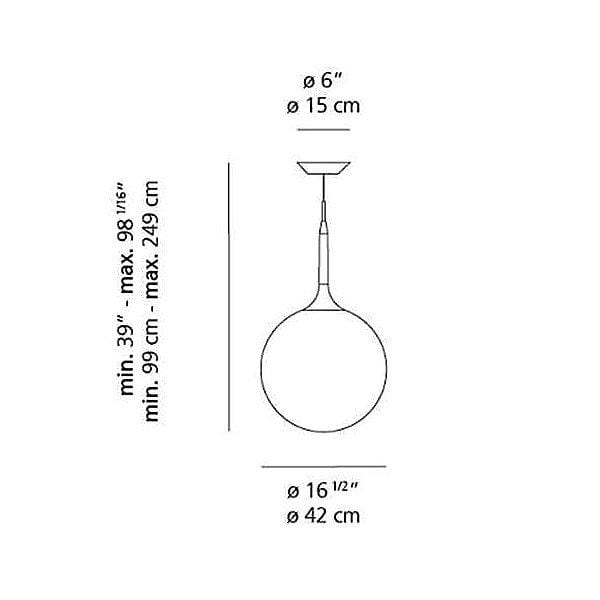 Y1 Home Decore [USA] Artemide Huub Ubbens, Michele De Lucchi Castore 42 Pendant Light