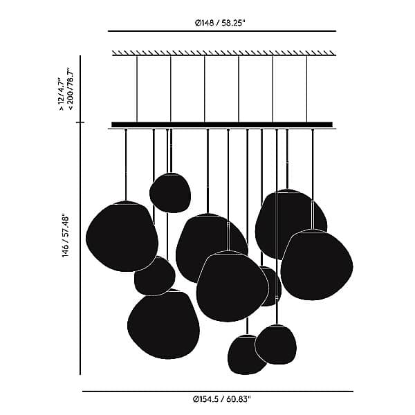 Y1 Home Decore [USA] Front Tom Dixon Melt Mega Chandelier