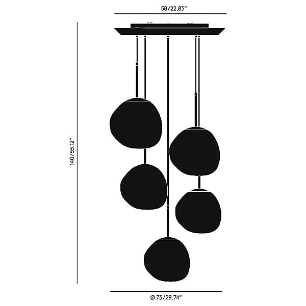 Y1 Home Decore [USA] Front Tom Dixon Melt Mini Round Multi-Light Pendant Light