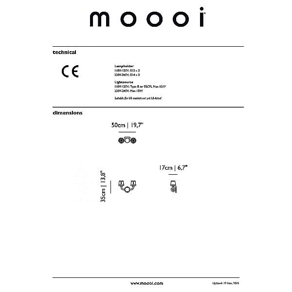 Y1 Home Decore [USA] Moooi Paper Wall Light