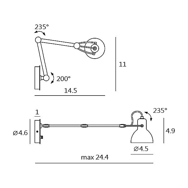 Y1 Home Decore [USA] Seed Design Laito Swing Arm Wall Sconce