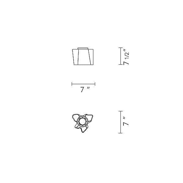Y1 Home Decore White [USA] Artemide Gerhard Reichert Michele De Lucchi Logico Micro Single Semi-Flushmount Light